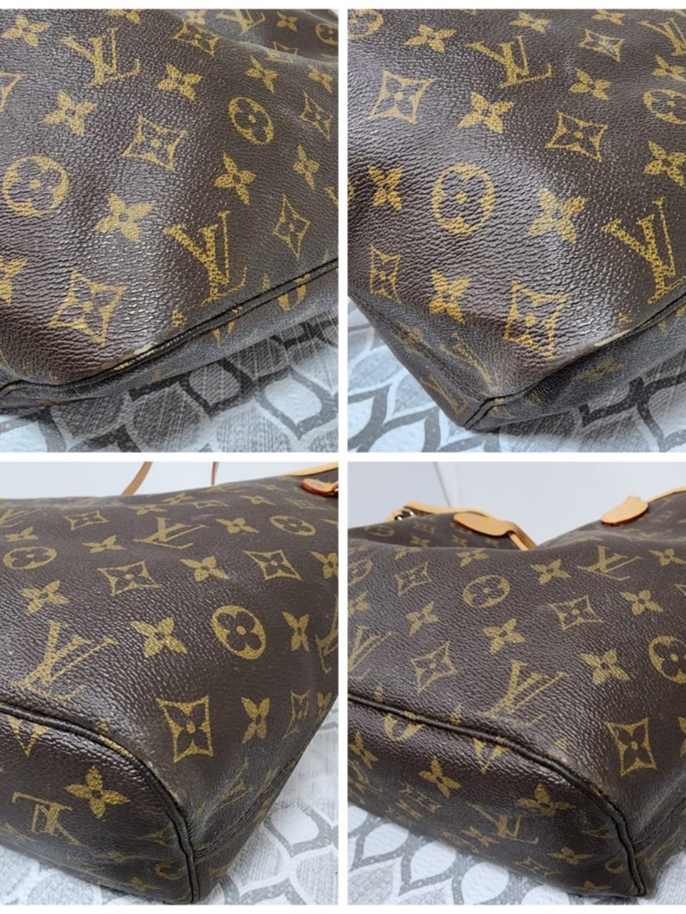 Authentic LOUIS VUITTON Monogram Canvas Neverfull MM Tote Bag Brown/Beige - Picture 9 of 15
